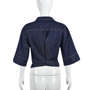 Half Sleeve Lapel Denim Short Coat GNZD 9761TD