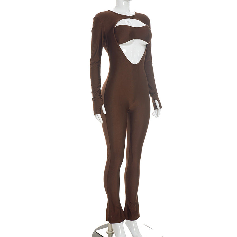 Hollow Out Long Sleeve Jumpsuit MXBF Y26JP311