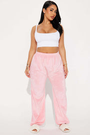 Sport Elastic Waist Loose Velour Pants MUE 8077