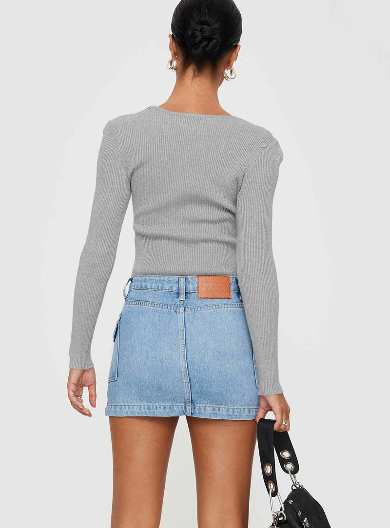Solid Color Slim Denim Half Body Skirts GMYT 320