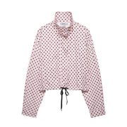 Polka Dot Print Long Sleeve Zipper Coats GYZS BB058