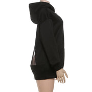 See Through Mesh Hooded Tops XEF K25L83873