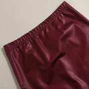 Retro Faux Leather Long Skirt GNZD 060165DBZ