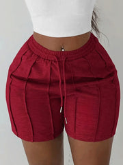 Solid Color Drawstring Casual Shorts GCNF 0229