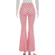 Polka Dot Print Flare Pants GSZM Q26PT084