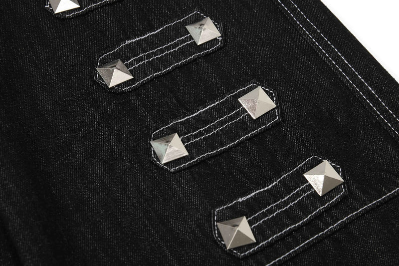 Plus Size Metal Studded Washed Loose Jeans GYLN 0338