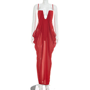 Sleeveless Mesh Patchwork Sling Bodysuit Dress GSZM Q26DS120