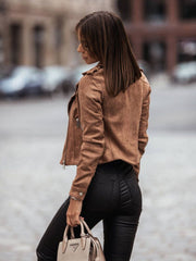 Fashion Zipper Short Jacket GSZE 5065
