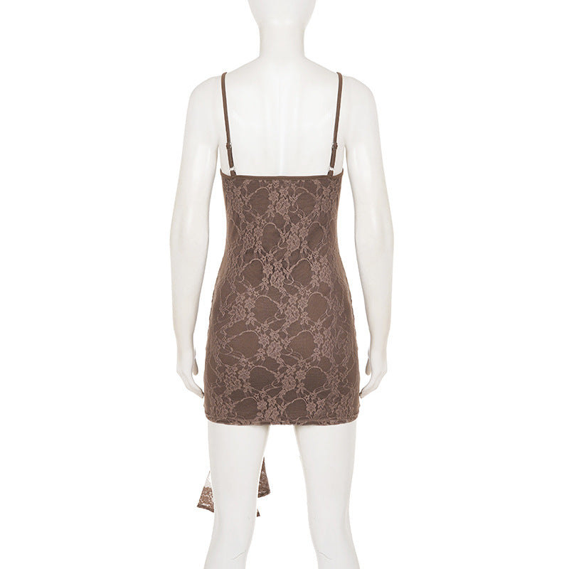 Lace Patchwork Sling Mini Dress GPKJ MR50166