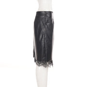Lace Patchwork Leather Half Body Skirt GPKJ MR51859