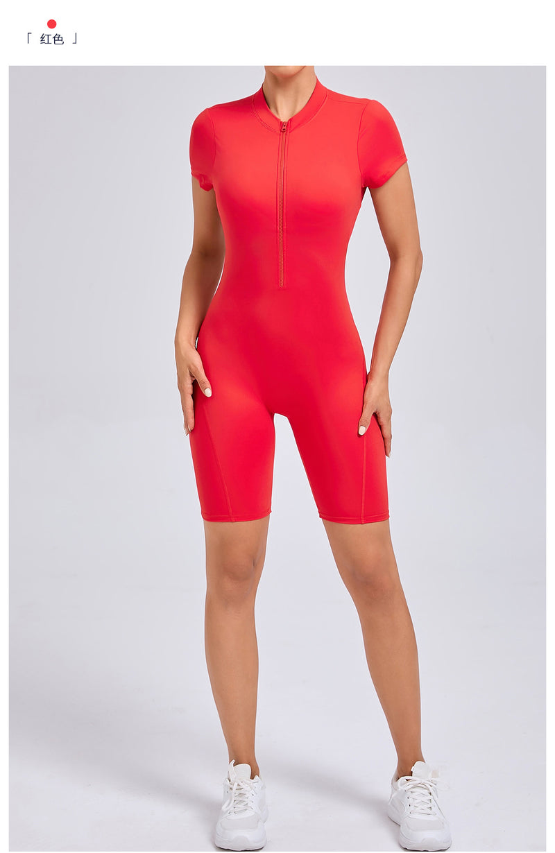 Zipper Short Sleeve Sport Romper GQSA 80150