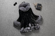 Plus Size White Rabbit Fur Hooded Coat HHMY XF %E8%85%B0%E5%B8%A6%E8%B1%B9%E7%BA%B9%E8%B6%85%E9%95%BF