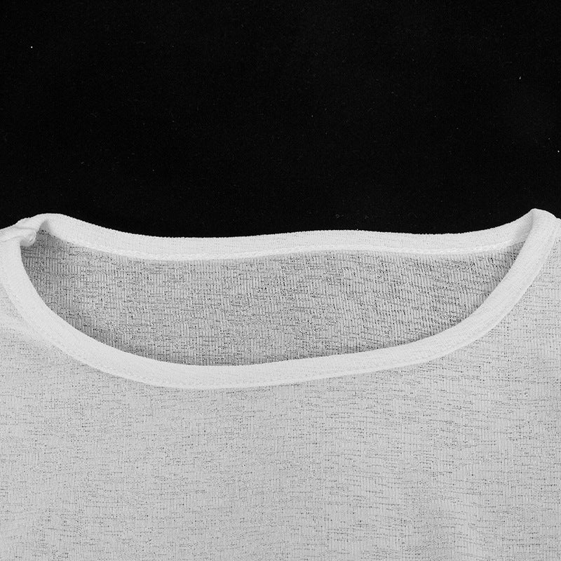 Solid O Neck Long Sleeve T Shirt GAXB A369TP