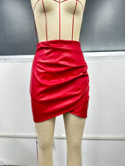 PU Leather Slim Irregular Skirts GYXN 9148