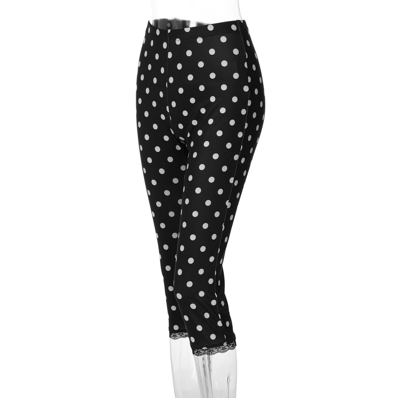 Polka Dot Print Seventh Pants LJSF P6421566X