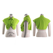 Solid Patchwork Irregular Shorts Shirt SFY TD2333