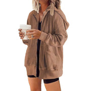 Solid Color Long Sleeve Hooded Coat GSZM ZTP1387