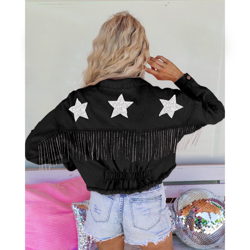 Tassel Raw Edge Denim Jacket GYAN 613