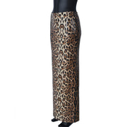Leopard Print Sequin Patchwork Double Layered Long Skirt GNZD 51515DHD