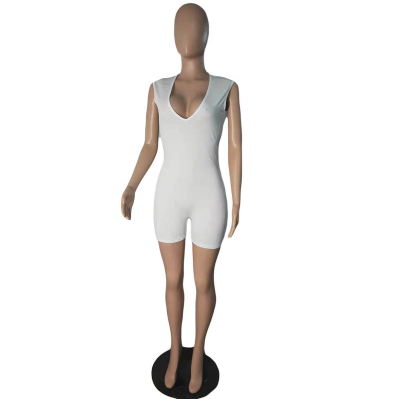 V Neck Sleeveless Slim Romper GCNF 0115