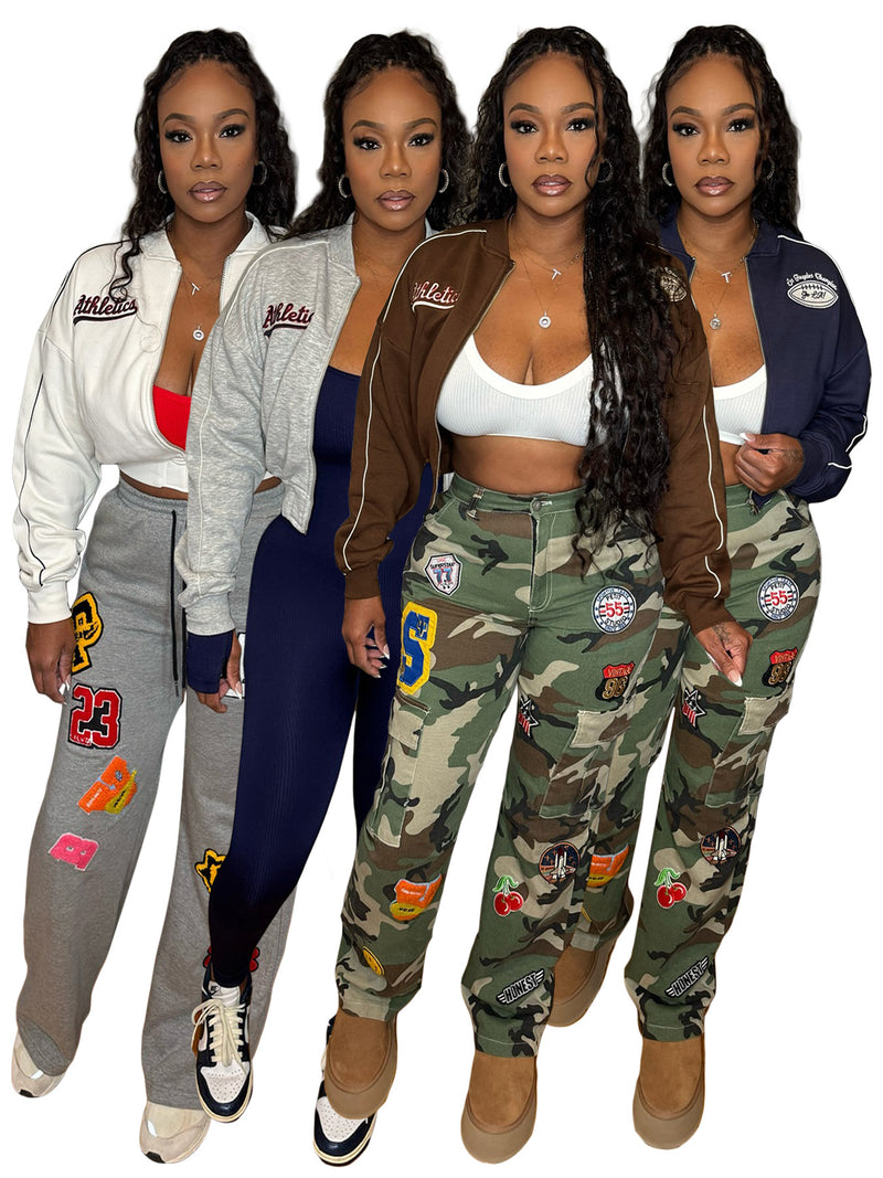 Fleece Lined Sports Zipper Embroidered Baseball Jacket CH 25061