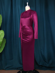 Plus Size Long Sleeve Split Maxi Dress GKEN AM220851