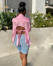 Sexy Backless Long Sleeve Shirt Top LDS 3302