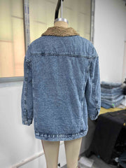 Loose Long Sleeve Fleece Denim Jacket GYXN 20780