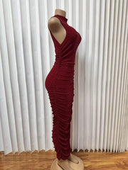 Sleeveless Solid Color Slim Maxi Dress GADE 11116