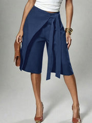 Solid Color Loose Wide Leg Fifth Pants CH 26200