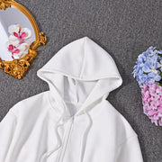 Solid Color Zipper Hooded Sweatshirt Coats GNZD 32694TBY