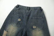 Plus Size Camouflage Print Patchwork Holes Jeans GYLN 0513