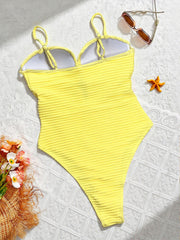 Hollow Out Solid Color One Piece Swimsuit CSYZ D852R