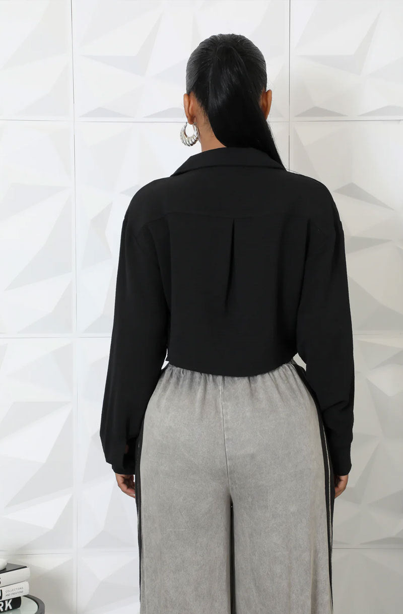 Solid Color Long Sleeve Shirt XHXF 969