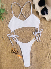 Solid Color Backless Bandage One Piece Swiimsuit CASF 6595