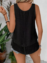 Casual Solid Color Sleeveless Top GYOU CX5213