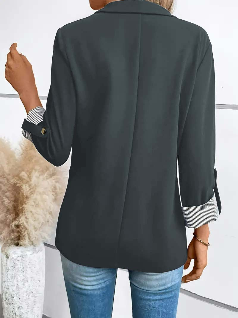 Plus Size Solid Color Casual Blazer Coats GYWO 9907