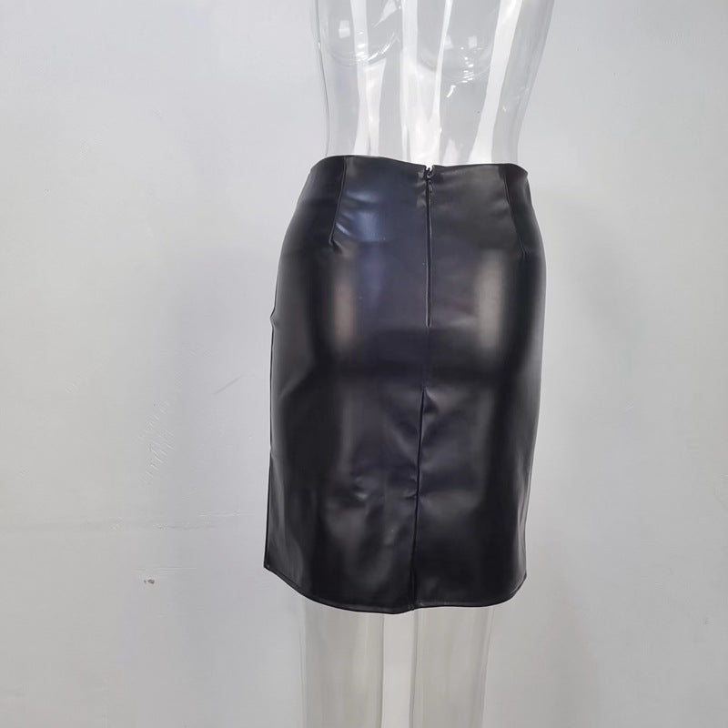 Fashion PU Leather Bandage Skirt GPBY 2177