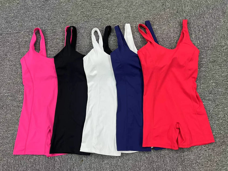 Sleeveless Solid Color Sport Romper GQSA 18293
