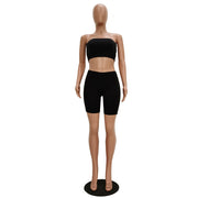 Casual Tube Top Shorts Two Piece Set TR 1028