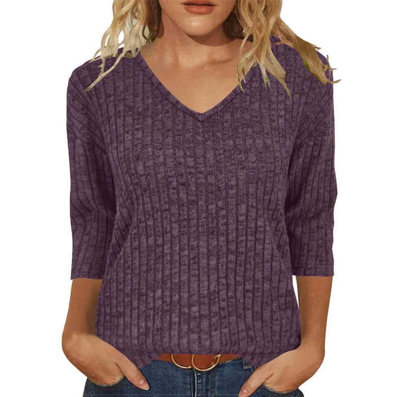 Long Sleeve V Neck T Shirt GYZY 6683