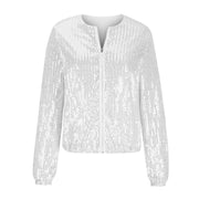 Fashion Sequin Long Sleeve Zipper Coat GOSD OM10228