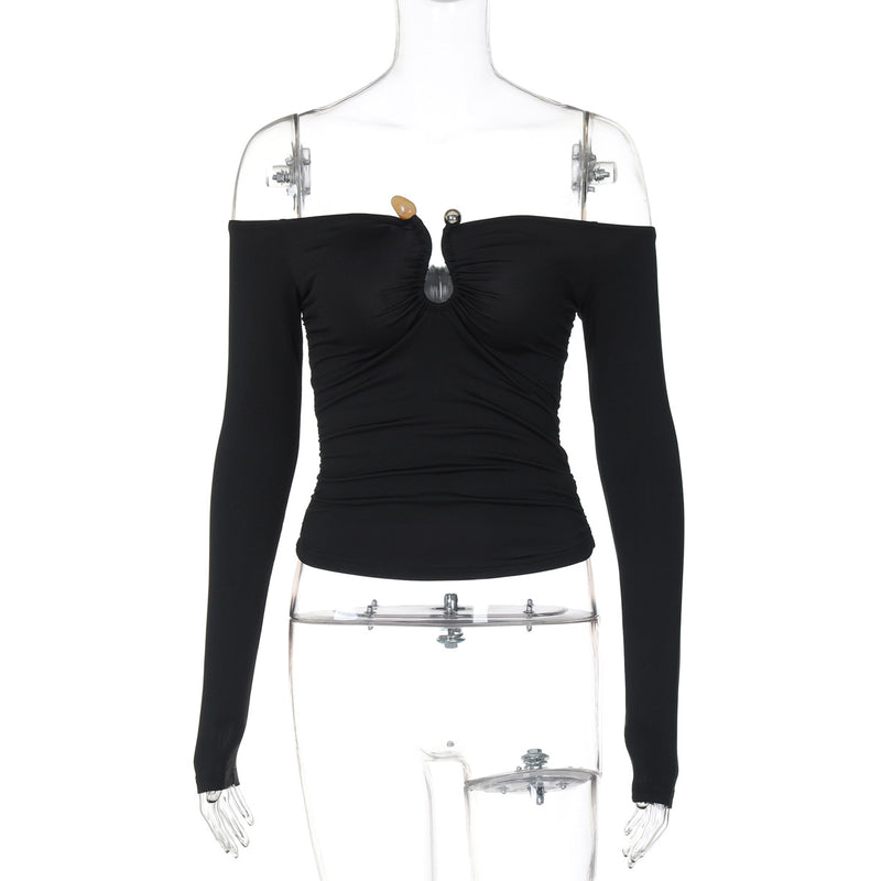 One Shoulder Long Sleeve T Shirt BLG T4917486K