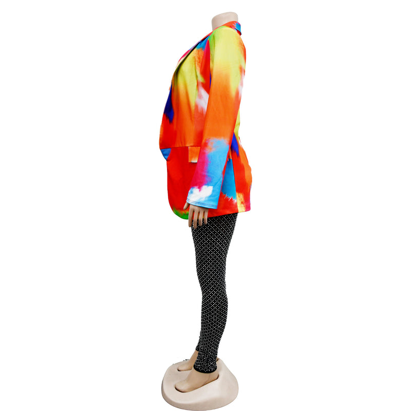 Fashion Print Long Sleeve Blazer BY 6557