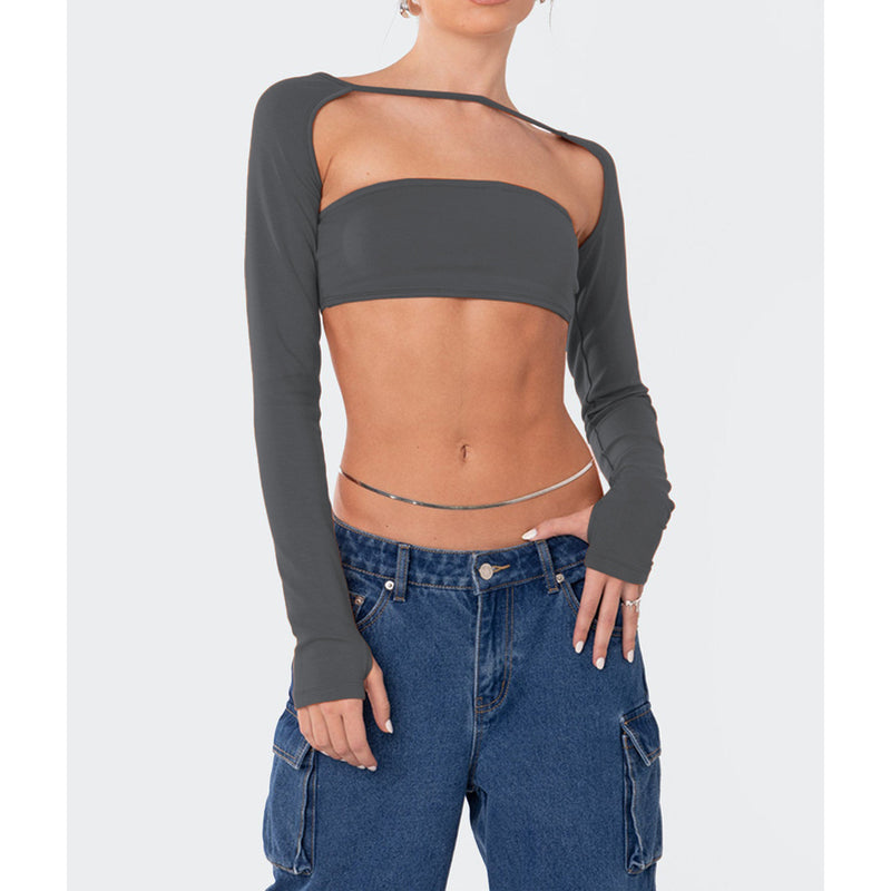 Solid Backless Tube Tos Bandage Two Piece Tops ASL 6680