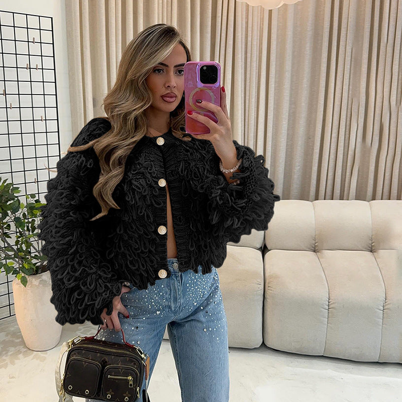 Knitted Tassel Woolen Jacket GZJQ W24L54752