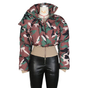 Vintage Camouflage Printed Short Jacket Cotton Coat ZSD 0712