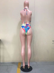 Sexy Printed 3pcs Swimwear Bikinis With Cover Up Sets OD 8439