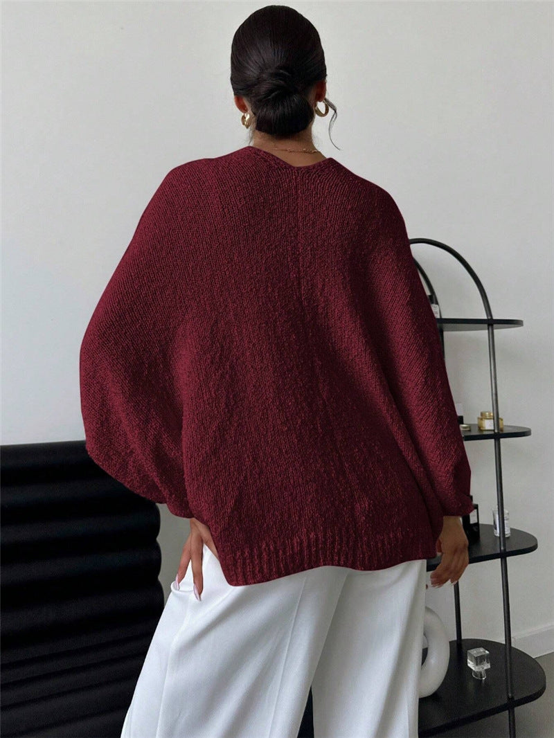 Deep V Neck Loose Sweater GZYF 1200