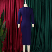 Plus Size 3D Flowers Ruffles Midi Dress GATE 612
